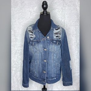 Medium Wash Distressed Jean Jacket
